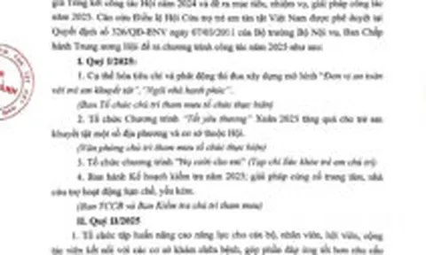KẾ HOẠCH CÔNG TÁC CỦA BAN CHẤP HÀNH, BAN THƯỜNG VỤ NĂM 2025